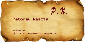 Patonay Neszta névjegykártya